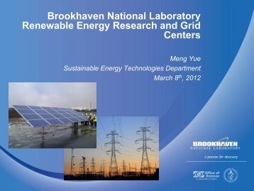 Brookhaven National Laboratory Renewable Energy Research and ...