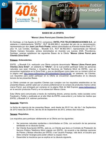 Manos Libres Parrot para Clientes Zona Entel