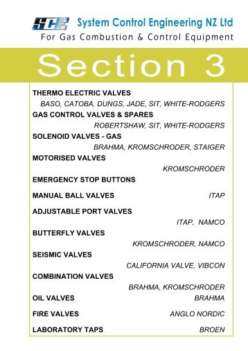 GAS COnTROL VALVES - System Control Engineering, Penrose