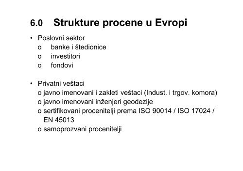 P d ti E i Procena vrednosti u Evropi â pregled postupaka