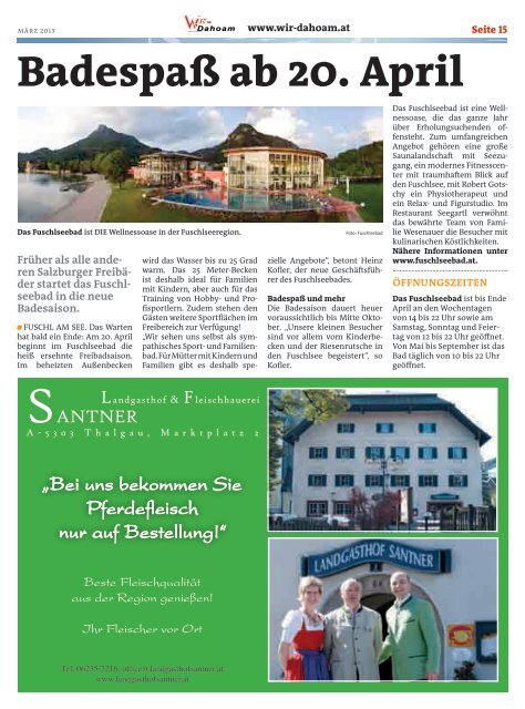 aktuelle Zeitung - Wirtschaftsregion Fuschlsee