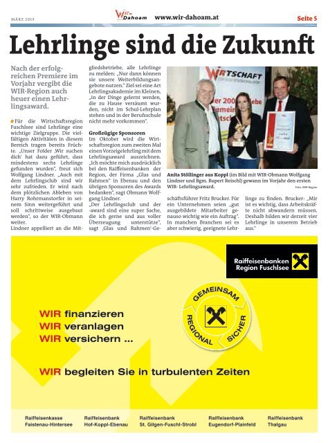 aktuelle Zeitung - Wirtschaftsregion Fuschlsee