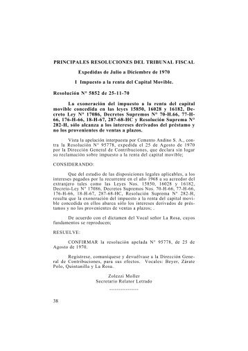 38 PRINCIPALES RESOLUCIONES DEL TRIBUNAL FISCAL ...