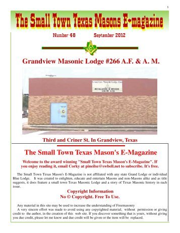 Grandview Masonic Lodge #266 A.F. & A. M. The Small Town Texas ...