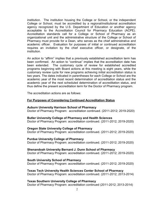 Report of Proceedings June 2011 - Accreditation Council for ...