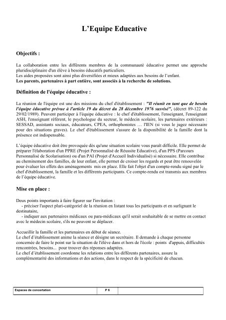 Prise en compte des Ã©lÃ¨ves Ã  besoins Ã©ducatifs ... - Ecoles.ec56.org