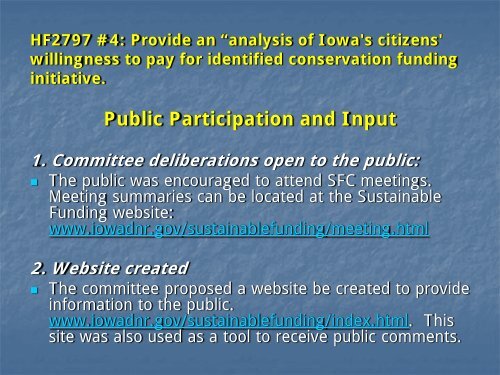 SUSTAINABLE FUNDING FOR IOWA'S NATURAL RESOURCES ...