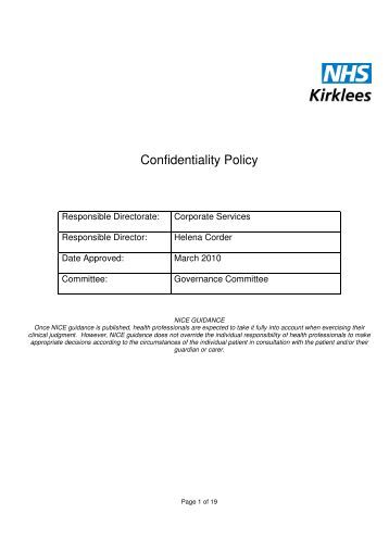 Futures Confidentiality Policy