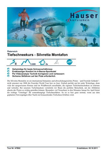 Tiefschneekurs - Silvretta Montafon - Hauser exkursionen
