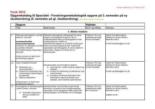 ForÃ¥r, 2002 - Institutleder til klinisk medicin - Aarhus Universitet