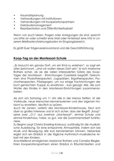 Schulzeitung 4. Ausgabe - Montessori Coesfeld