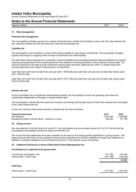 annual report 2010 - 2011 - Intsika Yethu Municipality