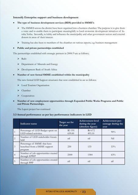 annual report 2010 - 2011 - Intsika Yethu Municipality