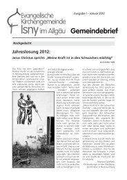 www .isny-evangelisch.de - Evangelische Kirchengemeinde Isny im ...