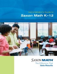 Saxon Math Administrators Guide Saxon Math Administrators Guide