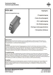 Technische Daten - RHEINTACHO Messtechnik GmbH