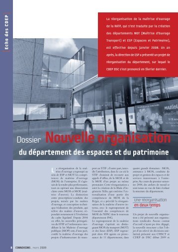 Dossier Nouvelle organisation - RATP