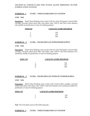 Stand Alone drinking water purification system - csidc.cgeprocurem...