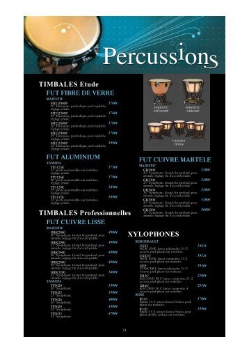 TIMBALES Etude TIMBALES Professionnelles ... - Feeling Musique