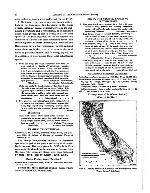 The Crane Flies of California - Essig Museum of Entomology ...