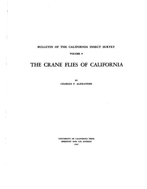 The Crane Flies of California - Essig Museum of Entomology ...