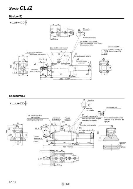 Cilindros combinados - SMC ETech