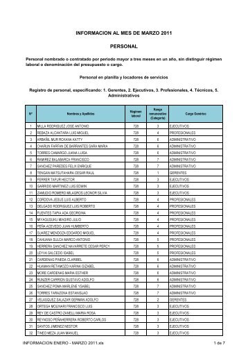 INFORMACION ENERO - MARZO 2011