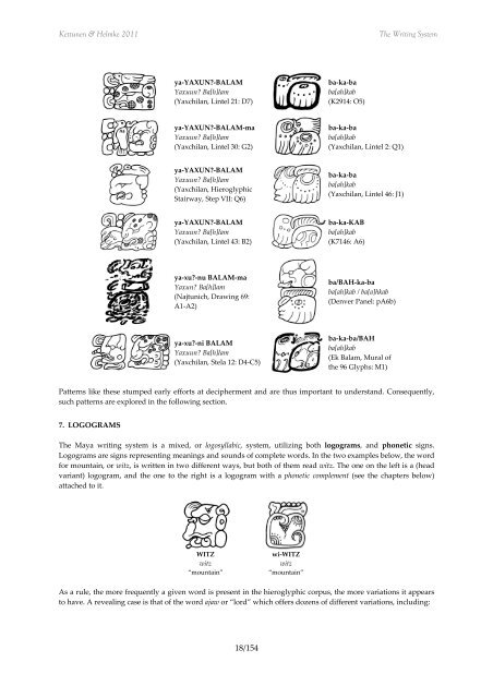 Introduction to Maya Hieroglyphs - Wayeb