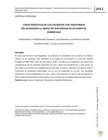 Características de los Pacientes con Trastornos Relacionados al ...