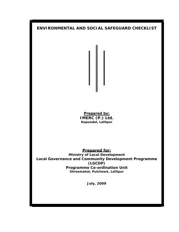 Environment and Social Safeguards Checklist English - LGCDP
