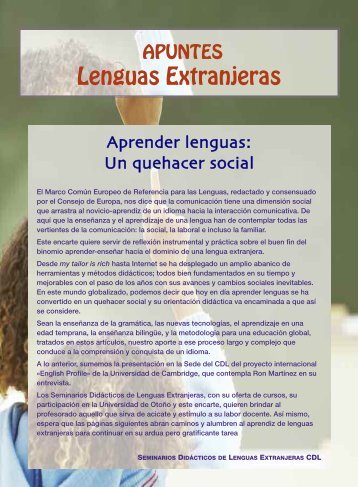 Apuntes de lengua extranjeras. Aprender lenguas: un quehacer social