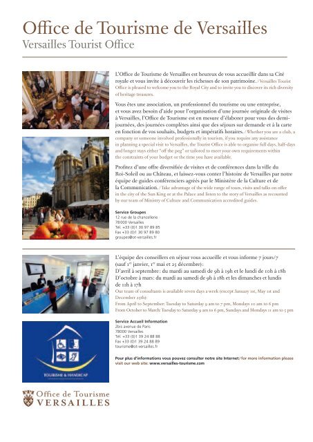 brochure - Office de tourisme de Versailles