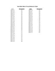 ServoStar Motor Cross Reference Table