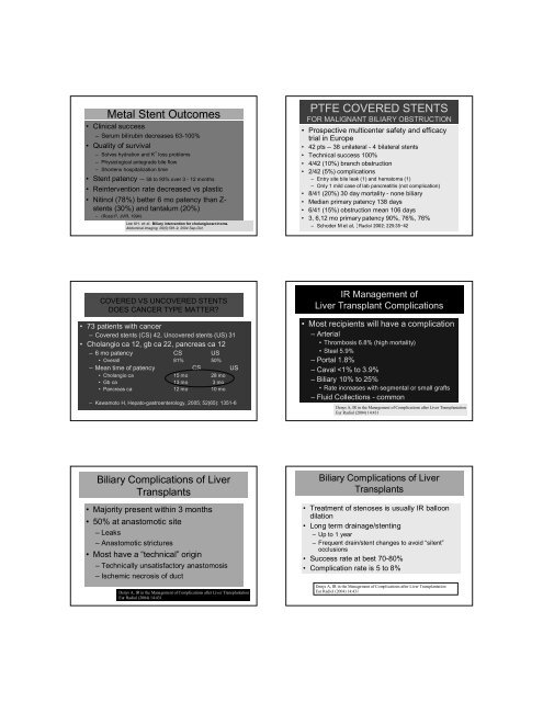 PERCUTANEOUS MANIPULATIONS OF THE BILIARY TRACT