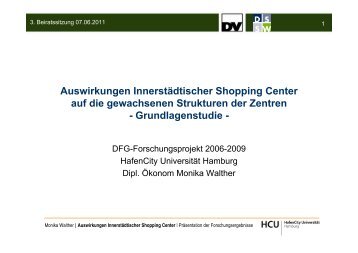 Auswirkungen Innerstädtischer Shopping Center auf die ...