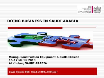 Doing Business in Saudi Arabia - Construction Equipment Association