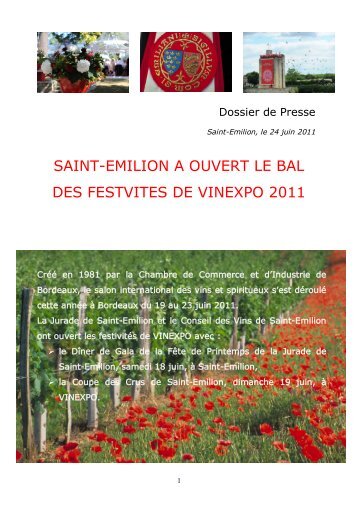 Saint-Emilion : Bilan VINEXPO 2011 - Vinomedia