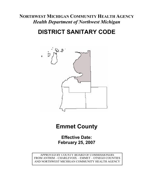 Sanitary Code - Emmet County - Health Department of Northwest ...