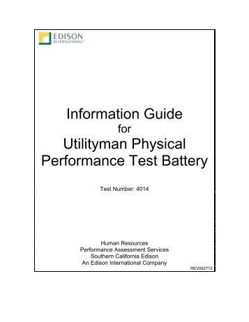 Utilityman Physical Performance (Test 4014) - Edison International