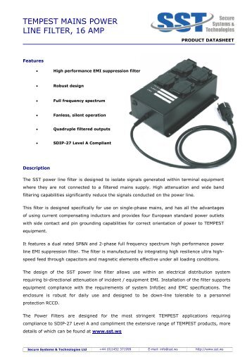 16 Amp Power Filter Data Sheet. - API Technologies