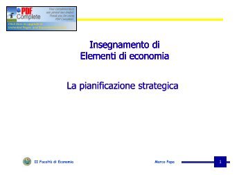 La pianificazione strategica