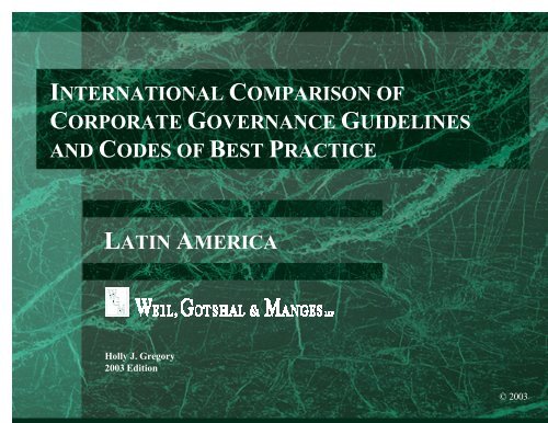 international comparison of corporate governance guidelines and ...