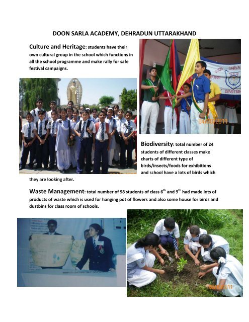 doon sarla academy, dehradun uttarakhand Paryavaran Mitra