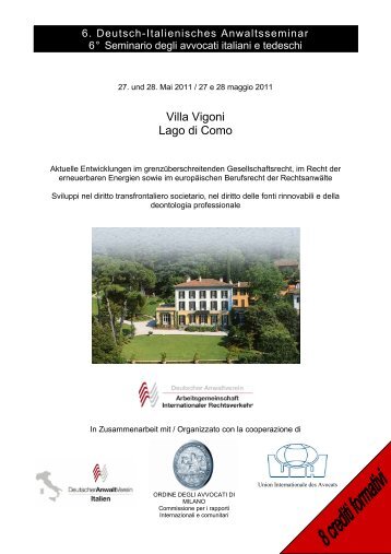 Villa Vigoni Lago di Como - Arbeitsgemeinschaft fÃ¼r Internationalen ...