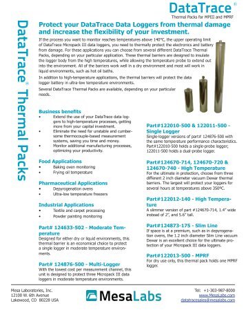 Thermal Packs Brochure - Mesa Labs
