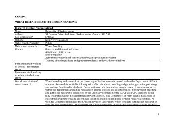 Canadian Research Institutes and Units (PDF ... - Wheat Initiative