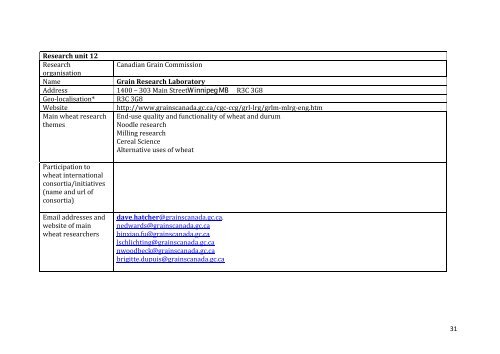 Canadian Research Institutes and Units (PDF ... - Wheat Initiative