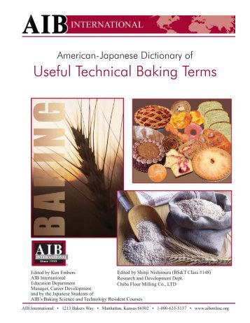 Useful Technical Baking Terms - American Institute of Baking