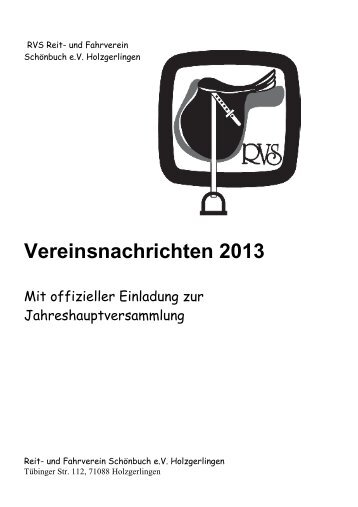 Vereinsnachrichten 2012 (PDF) - Reit- und Fahrverein SchÃ¶nbuch eV