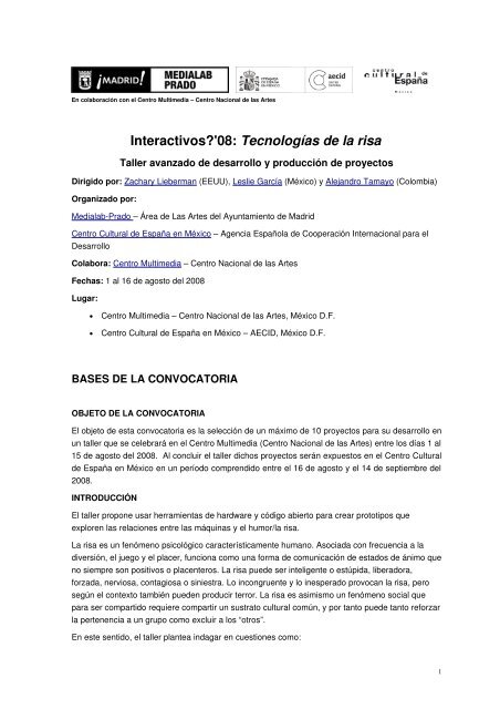 Bases de la convocatoria en formato PDF - Centro Multimedia